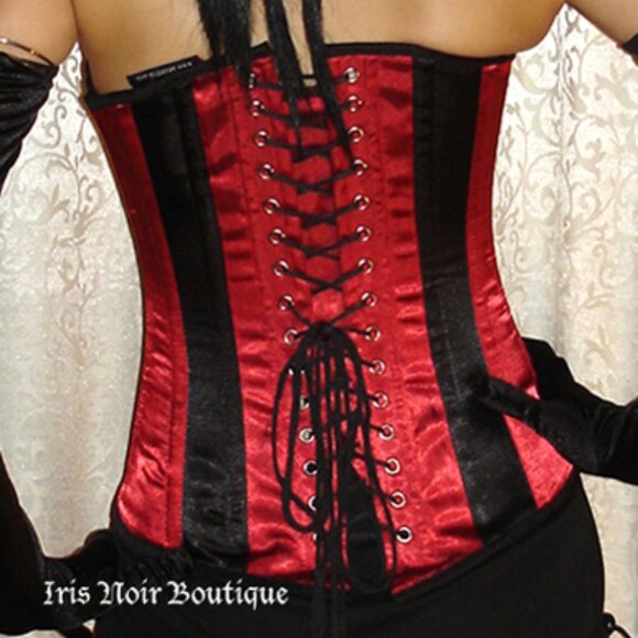 Heavy Red Gothic Victorian Infernal Cabaret Gothic Steampunk Burlesque Corset S - Picture 4 of 4